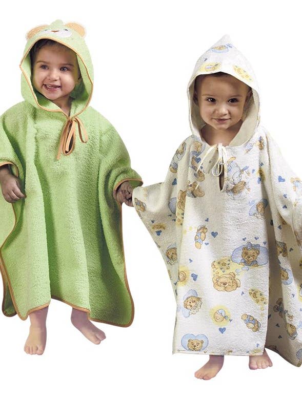 Badponcho i frotté med huva och stjärnbroderi, 100 % bomull för wholesale av Andy & Helen - Venturi Group