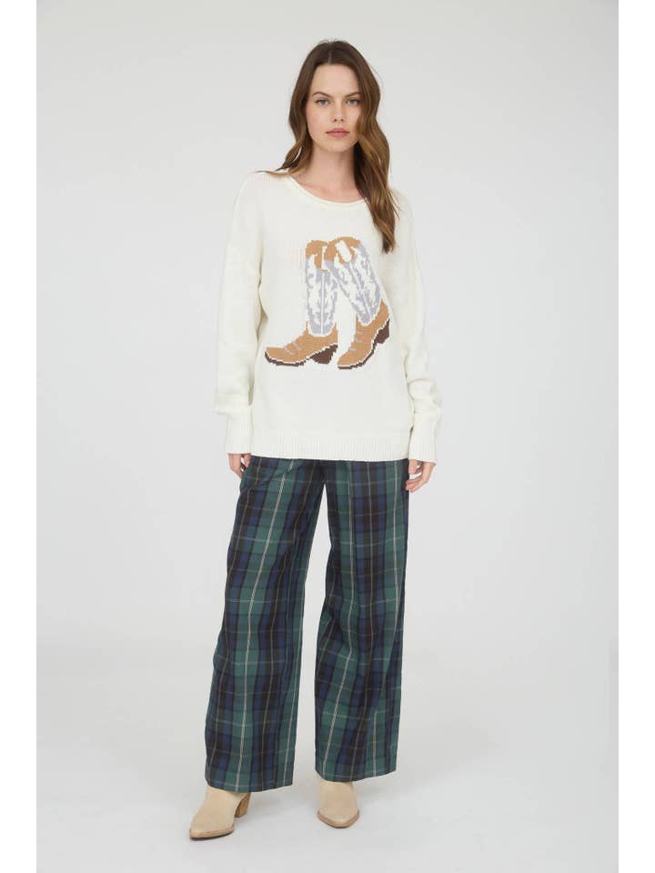 J.O.A - Wholesale Pants - Women's - PLAID ELASTIC WAIST LOUNGE PANTS5