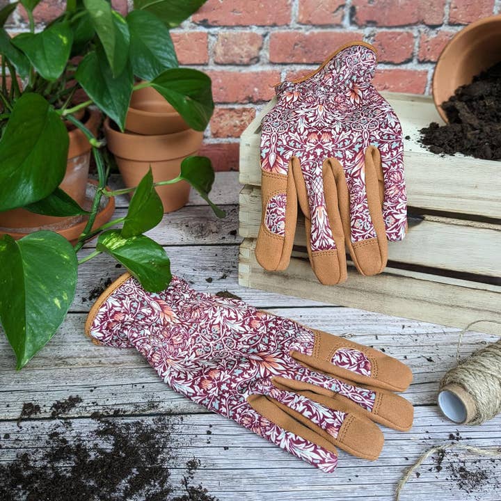 Robert Frederick Ltd - Wholesale Garden gloves - Orange Grove Outdoor Gardening Gloves - Women's One Size - William Morris Design - Padded With Elastic Cuffs3