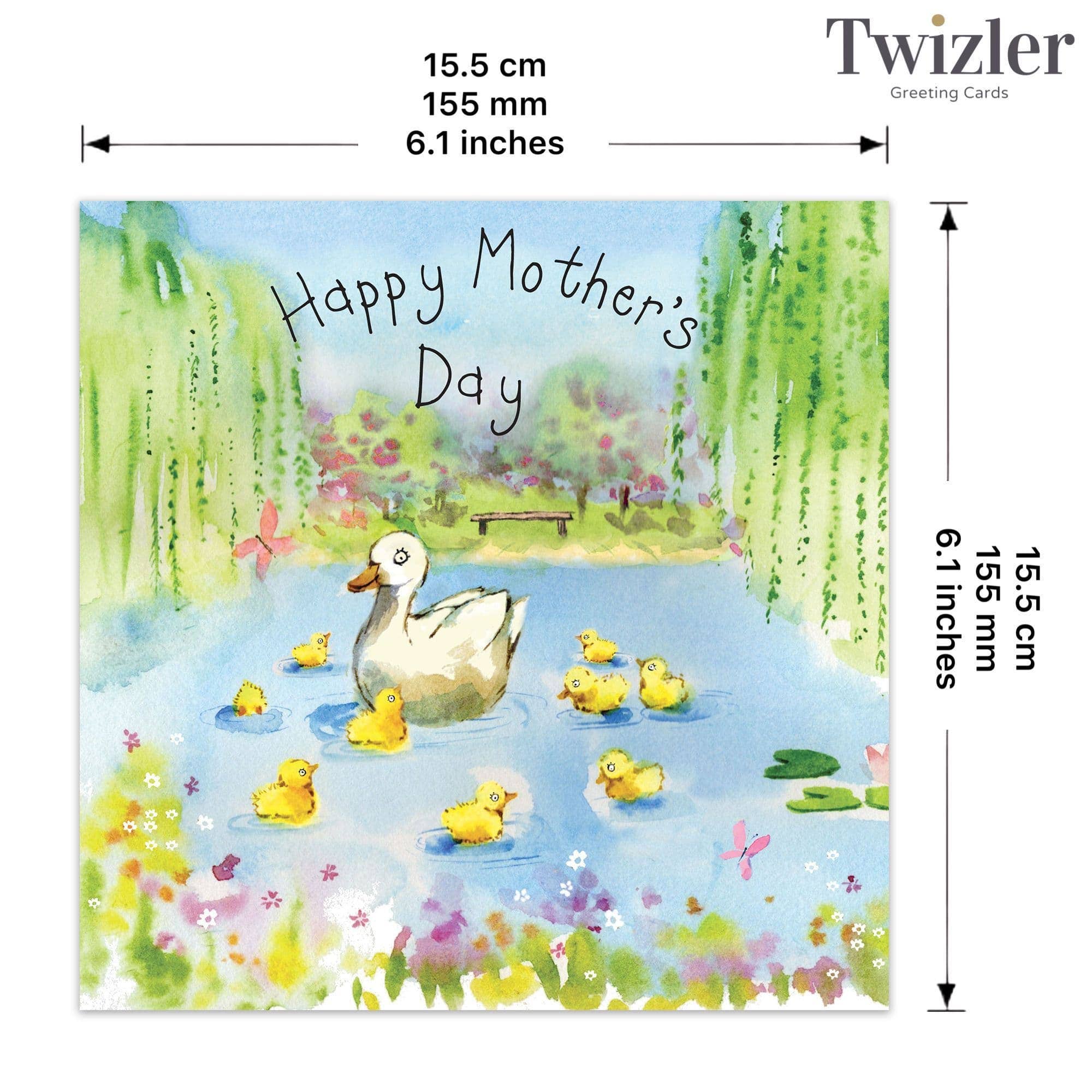 Twizler Ltd - Wholesale Mother's Day Card - Happy Mother's Day Card - Ducklings2