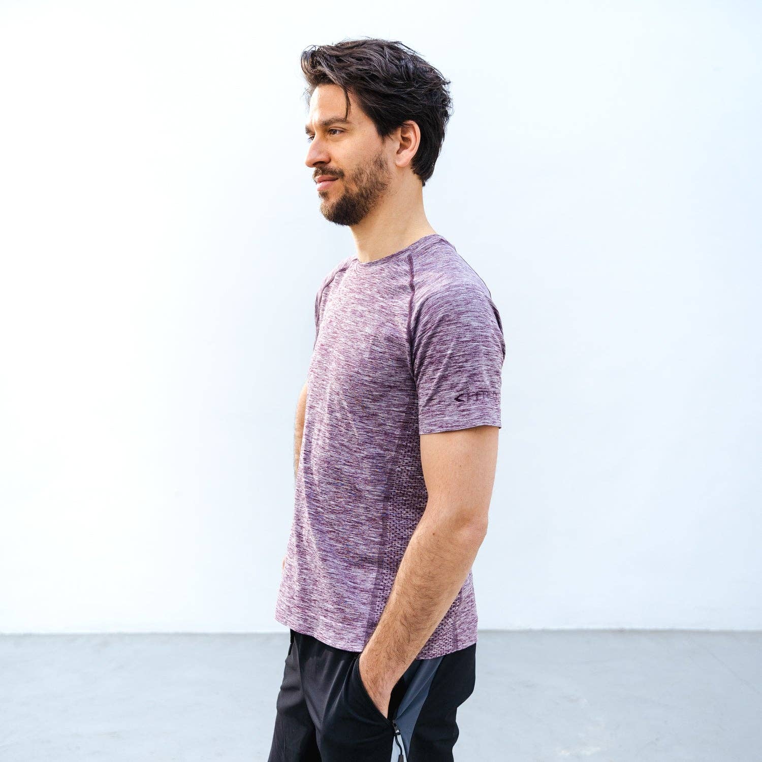 Fitico Sportswear – T-shirt – Homem por atacado – Camiseta sem costura da coleção Endurance malva2