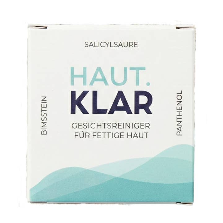 Haut.KLAR Fester Gesichtsreiniger für fettige Haut 75g für den Großhandel von Klar Seifen