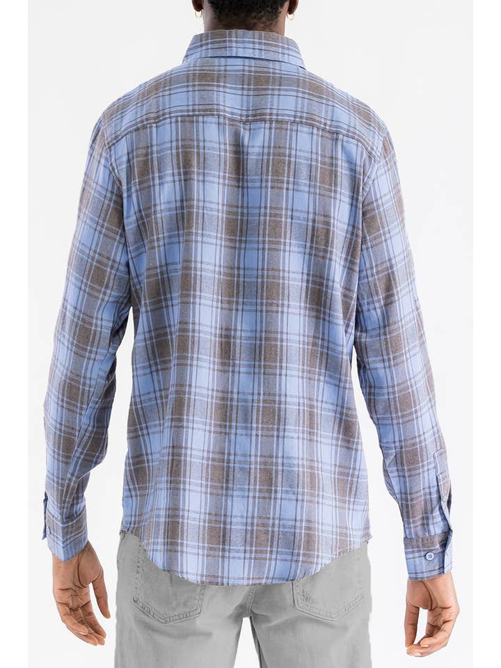 WEIV - Wholesale Button Down Shirt - Men's - UNISEX LONG SLEEVE FLANNEL BUTTON DOWN SHIRT