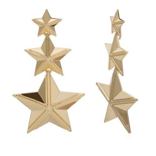Pendientes colgantes con forma de estrella chapados en oro para venta al por mayor de Fleur de lys collections