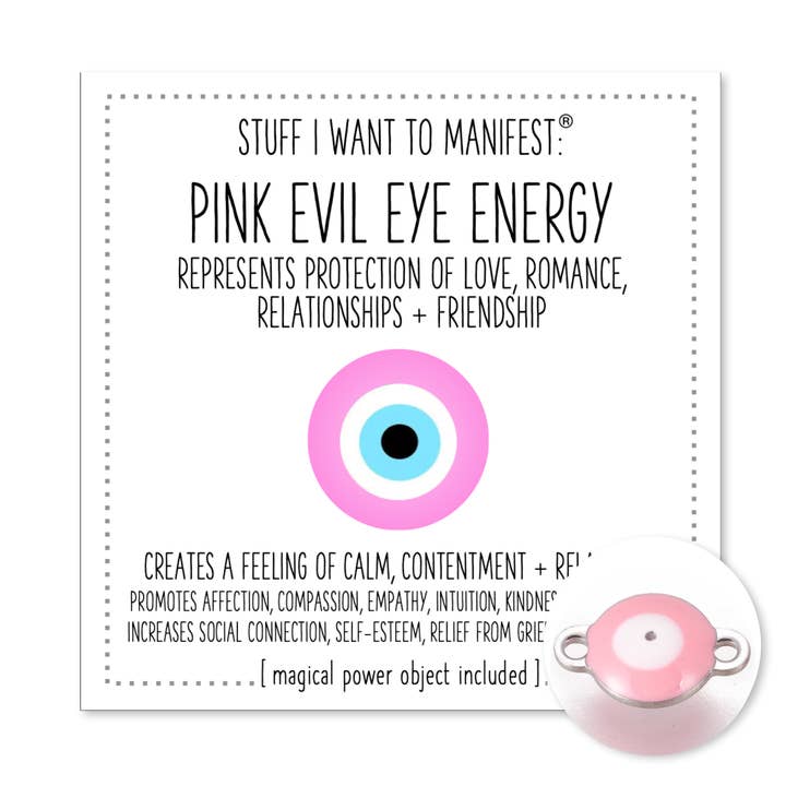 Ce que je veux manifester : l'énergie du mauvais œil rose pour la vente par warm human
