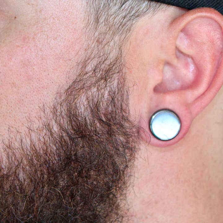 Hematite Double Flare Plugs PAIR for wholesale by EC Plugs and Gems