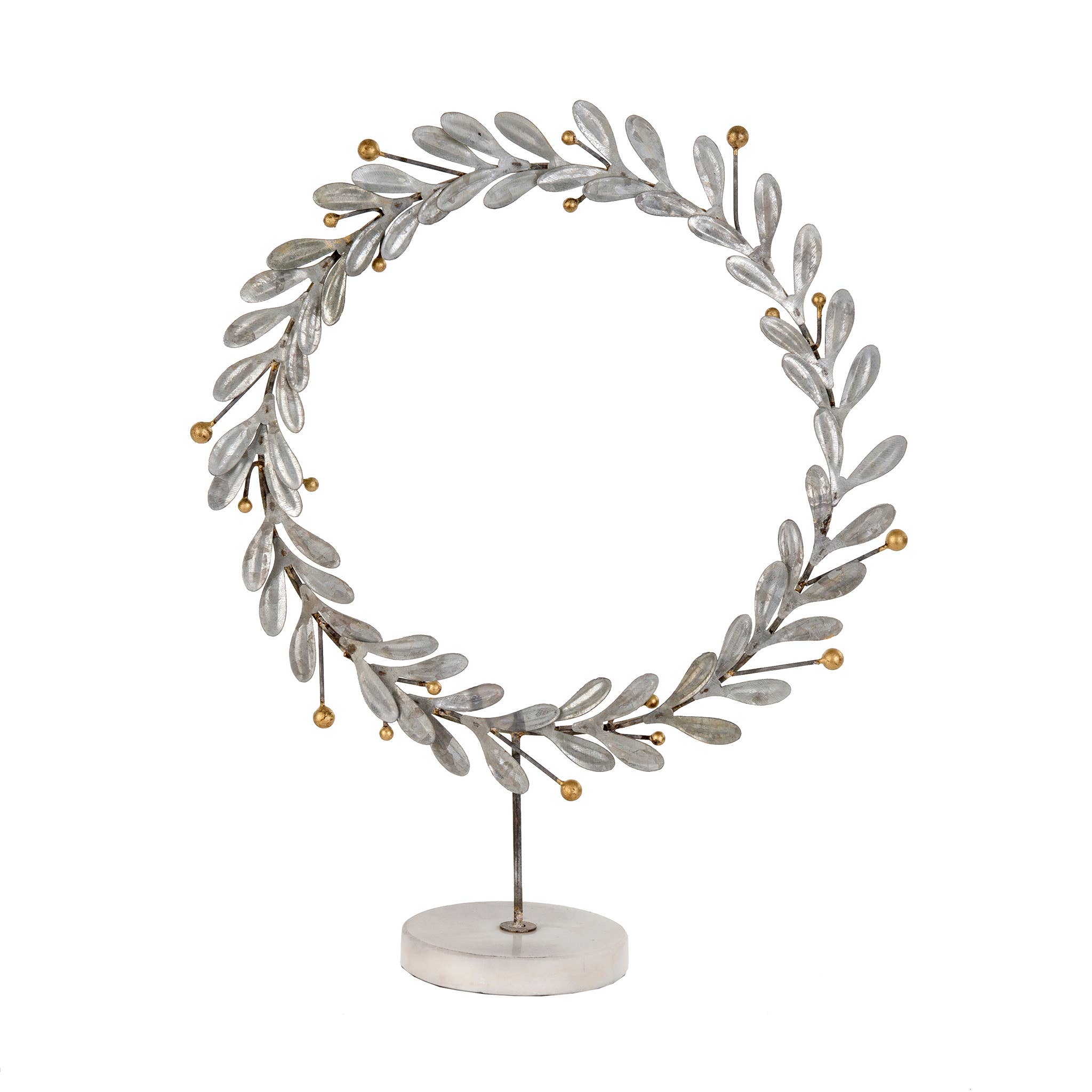Indaba Trading - Wholesale Decorative Tabletop Object - Laurel Wreath on Stand0
