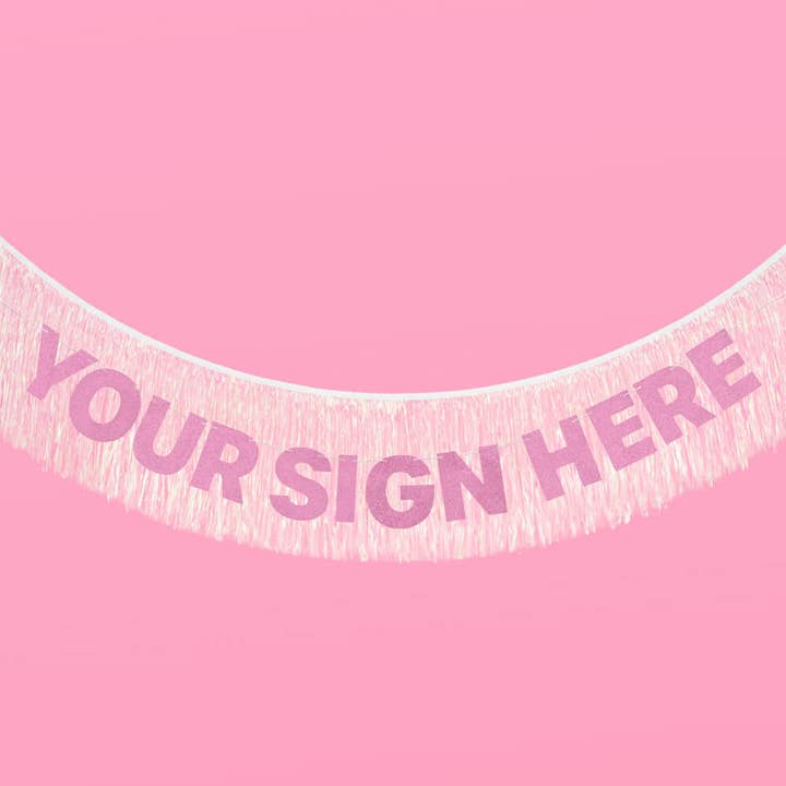 xo, Fetti - Vente Affiche/banderole de fête - Bannière à Franges Irisées Blanches | 1,5 m, Décoration de Fête2