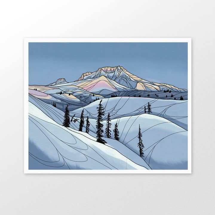 Mount Hood Winter art print for wholesale by Michele Michael Art