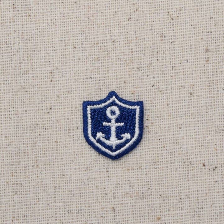 Wholesale Applique – Emblema por atacado – Escudo Âncora Azul e Branco Pequeno/Mini - Emblema Termocolante1
