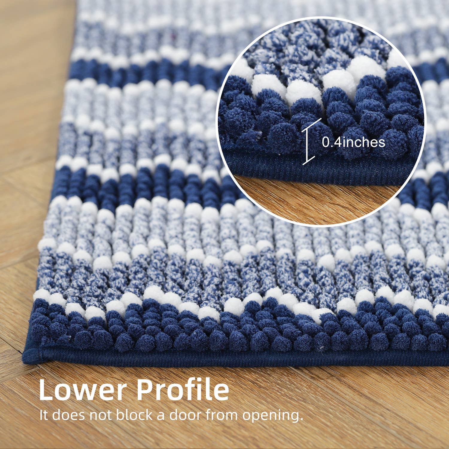 Kasentex – Tapete de banho por atacado – Tapete de Banheiro Macio de Chenille com Design Geométrico Antiderrapante0