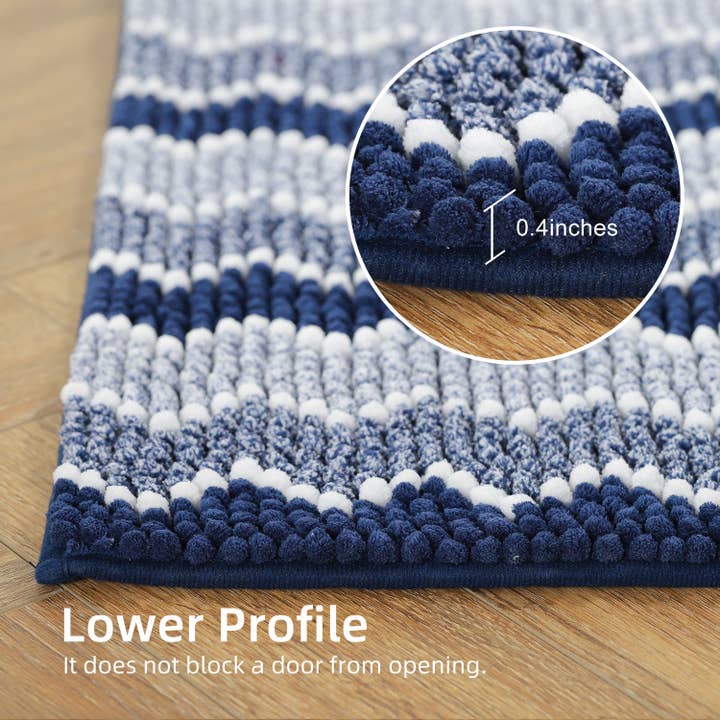 Kasentex – Tapete de banho por atacado – Tapete de Banheiro Macio de Chenille com Design Geométrico Antiderrapante