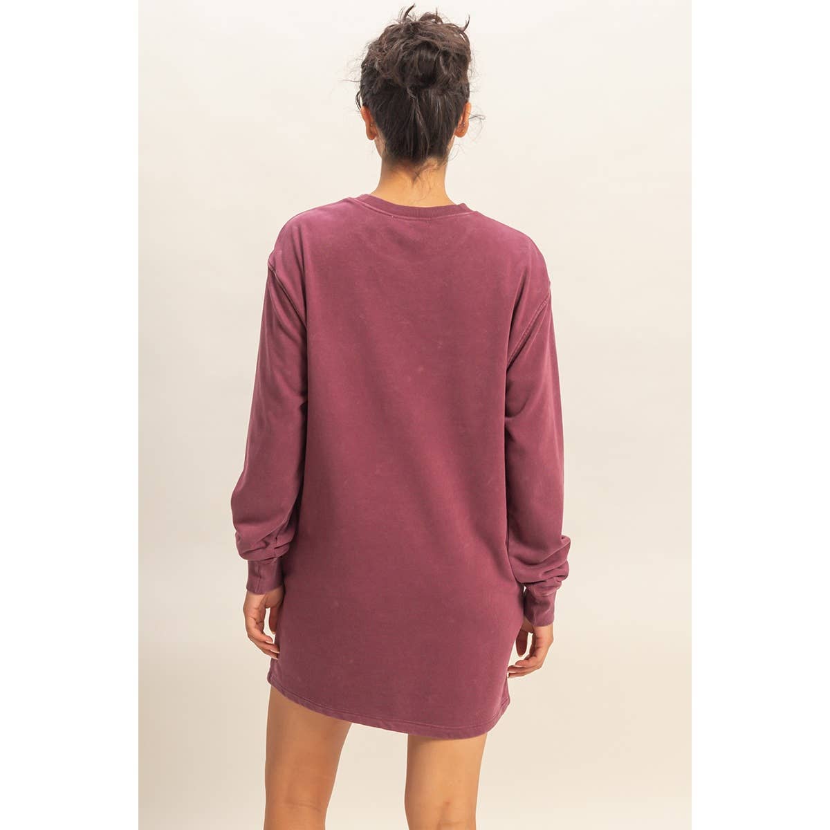 Double Zero - Venta al por mayor Vestido - Mujer - Vestido sudadera mini de gran tamaño lavado mineral36