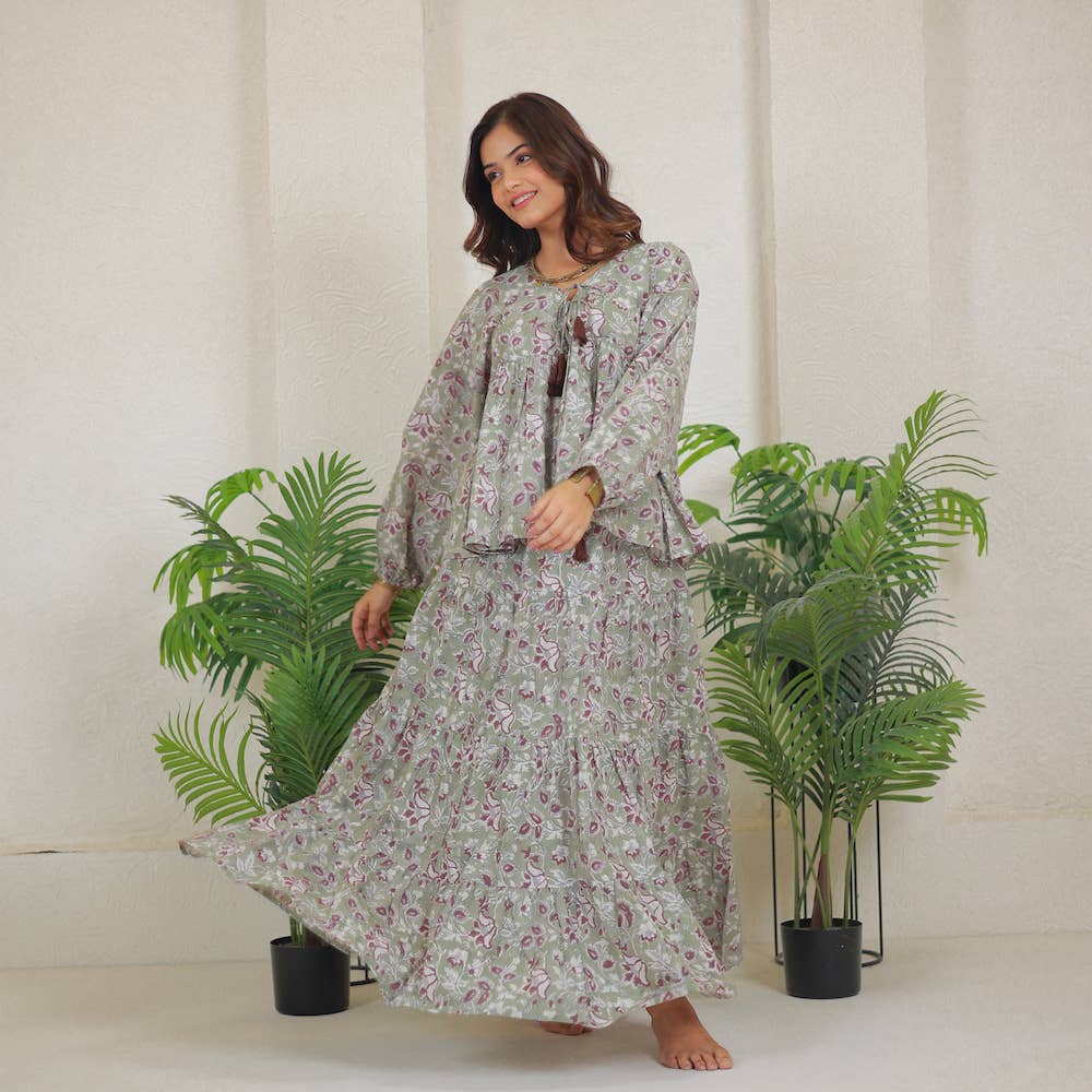 The Fox and The Mermaid - Wholesale Skirt - Women's - Block Printed Cotton Maxi Skirt (Radha)11