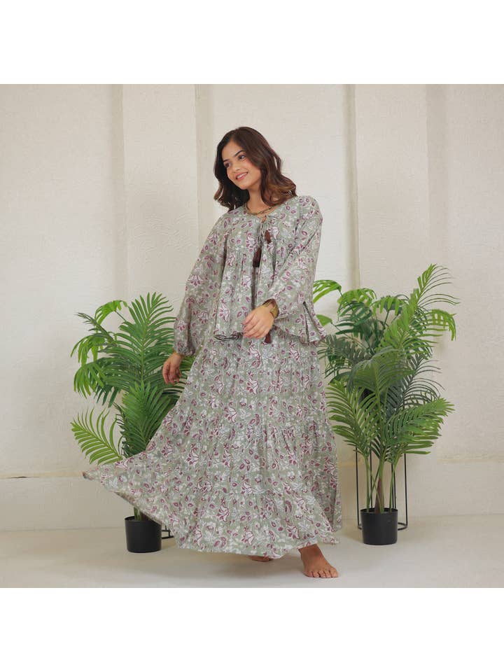 The Fox and The Mermaid - Wholesale Skirt - Women's - Block Printed Cotton Maxi Skirt (Radha)11