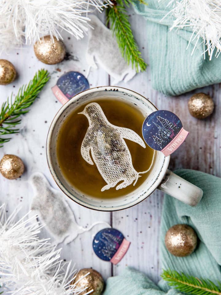 Personalized Christmas Tea Bags - Penguin x5 for wholesale by Tea Heritage
