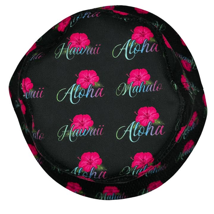 Aloha Designs - Wholesale Bucket Hat - Women's - Hawaiian Hibiscus Bucket Hat with Colorful Aloha, Mahalo6