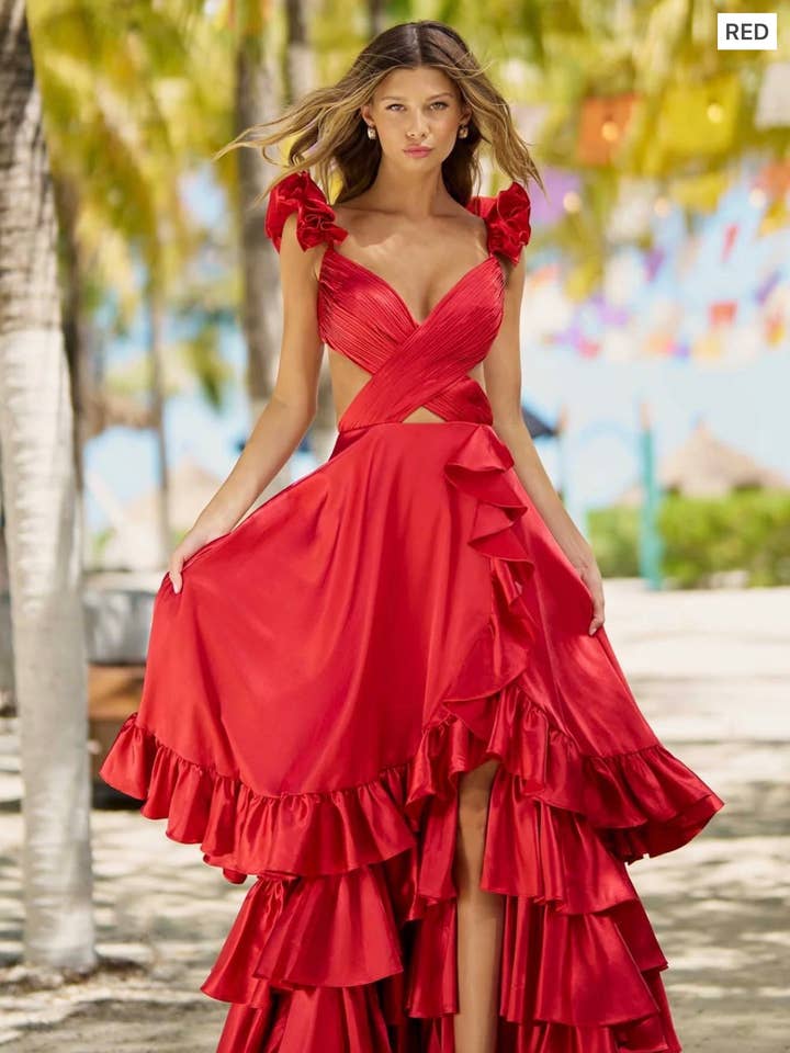 Sherri Hill 56057 Rød Kjole for engroshandel hos Chic Mare