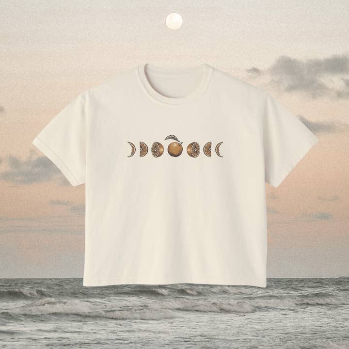 Bloedappelsien Maan Boxy T-shirt voor wholesale door Duck Juice