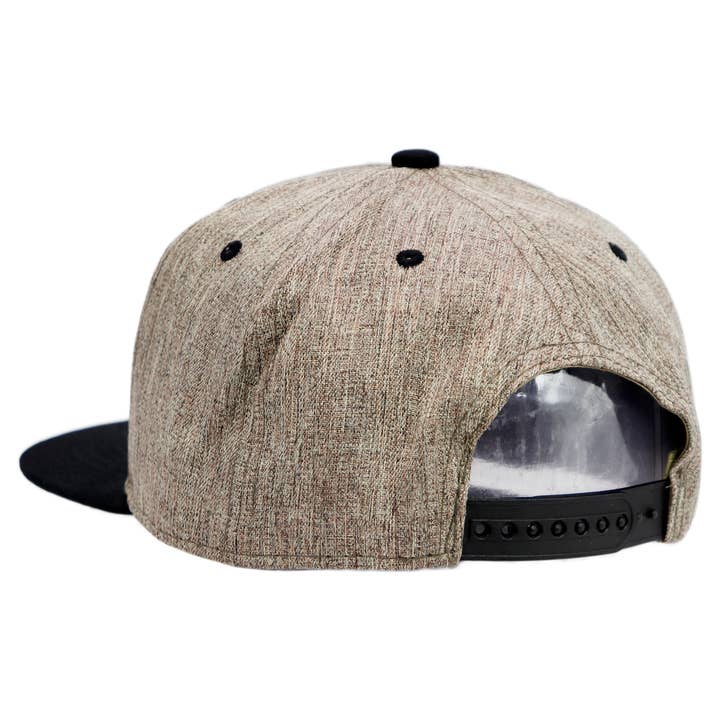 Cap Zone - Wholesale Flat Brim Cap - Unisex - Heathered Tweed Six Panel Flat Brim Snapback2