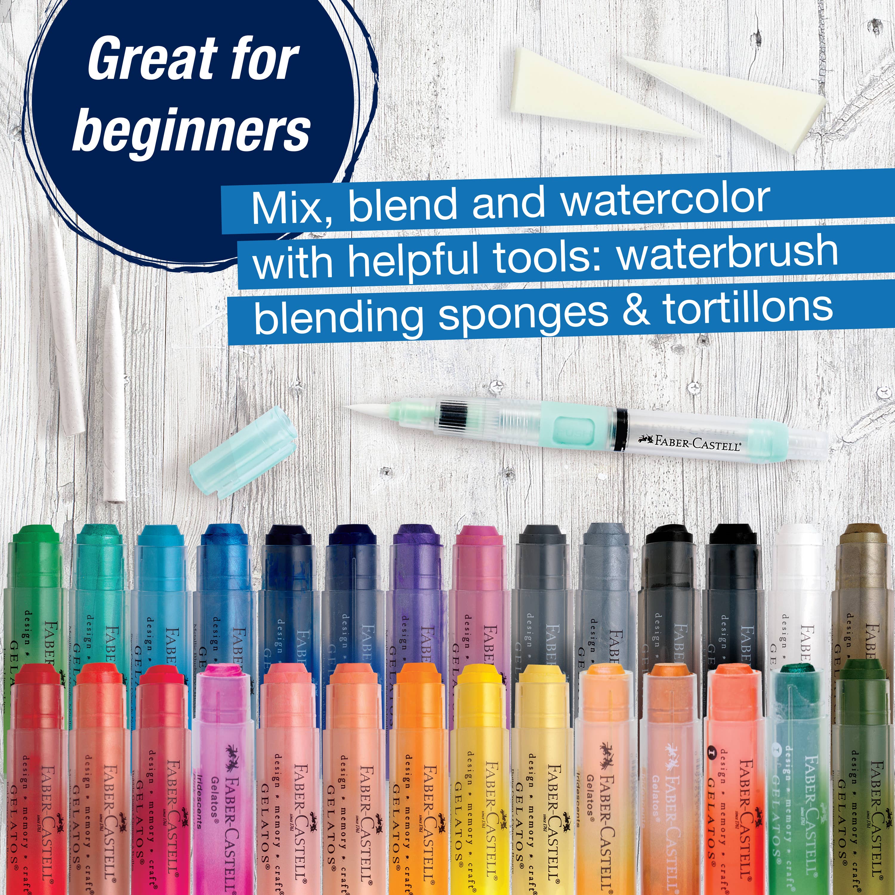 Faber-Castell / Creativity for Kids - Wholesale Art Set - Kids & Baby - Gelatos Pigment Sticks Art Gift Set for Hobby Artists 16