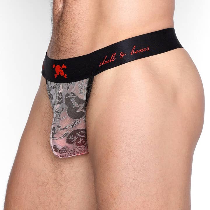Love Bites Burnout Black Ombre Thong for wholesale by Skull & Bones