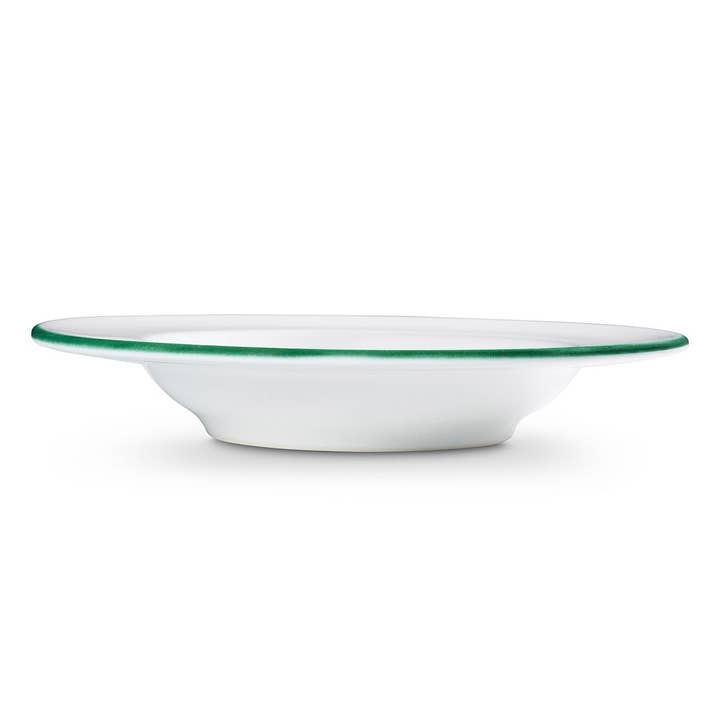 Gmundner Keramik Handels GmbH - Vendita all'ingrosso Piatto - Bordo verde, piatto fondo gourmet (diametro 24 cm)