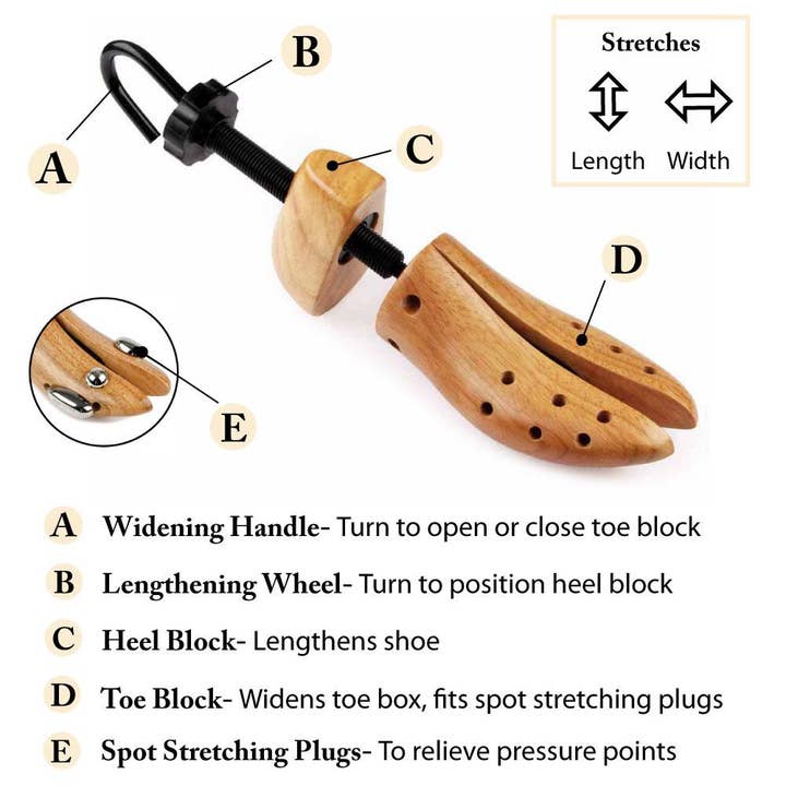 FootFitter - Wholesale Shoe Horn - Unisex - FootFitter Professional 2-Way Single Shoe Stretcher - PS11/PS21
