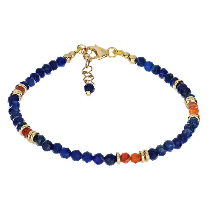 ISHWARA JEWELS - Wholesale Wristlet - Bracelet with Lapis Lazuli and Carnelian | Chromatic