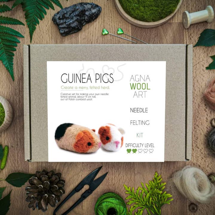 Benzie Design - Wholesale Craft Sewing Kit - Guinea Pigs, Needle Felting Kit