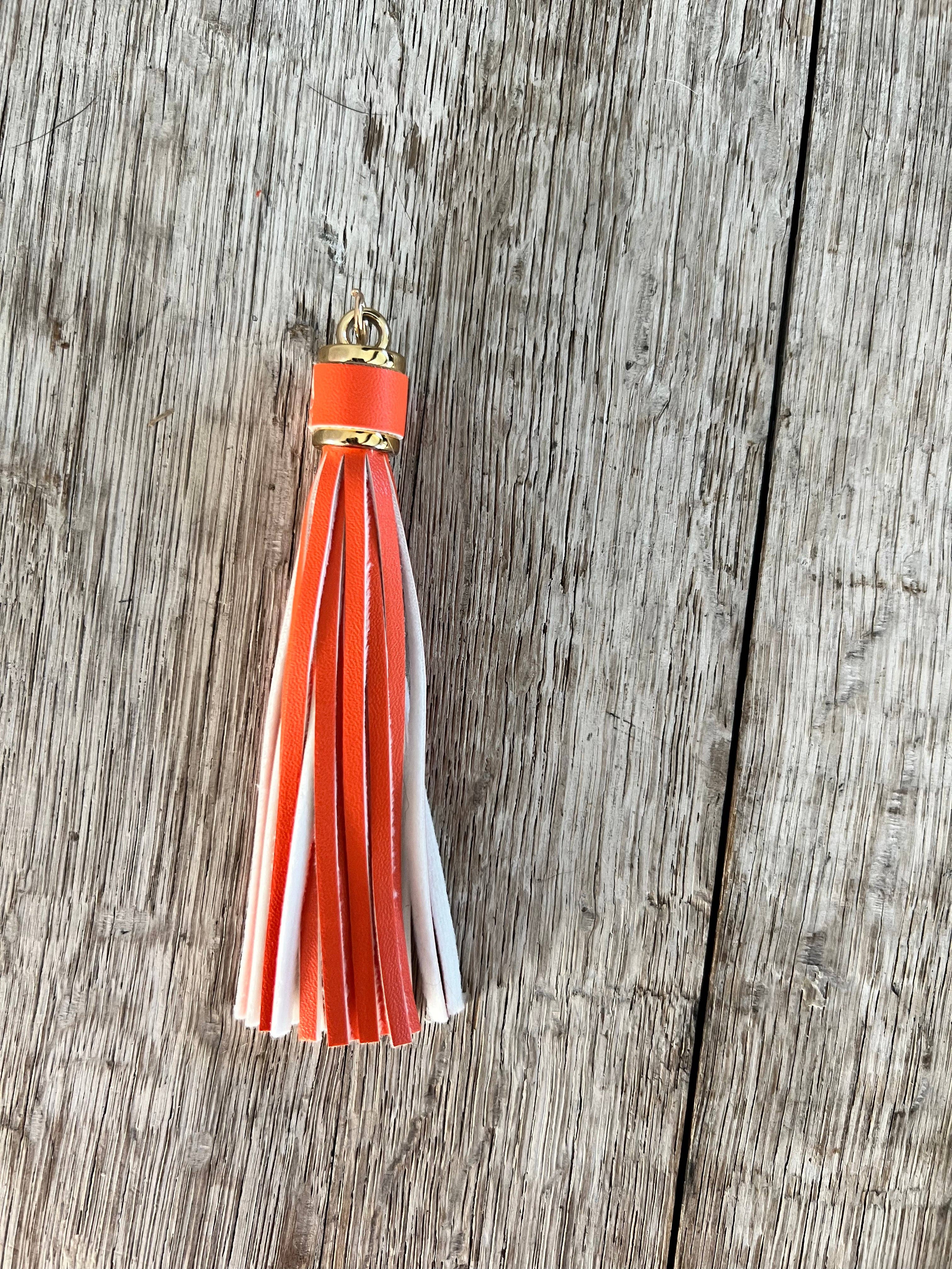 KW Custom Creations - Wholesale Tassel Earrings - 4” Faux Leather Tassel5