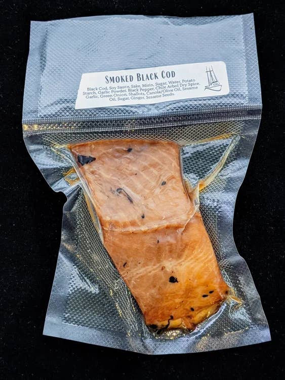 Smoked Black Cod: Wild Oregon Sablefish - 4 oz for wholesale by Local Ocean Seafoods