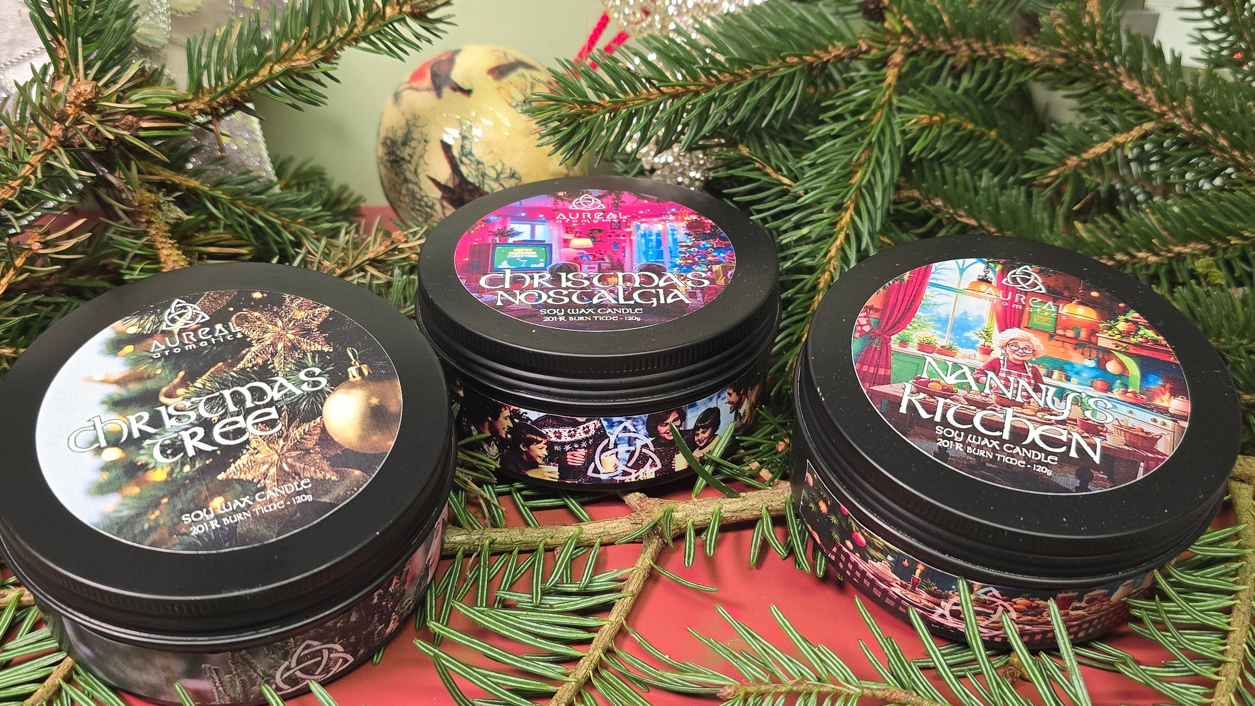 Aureal Irish Gifts - Wholesale Travel candles - Christmas Tin Candle Bundle