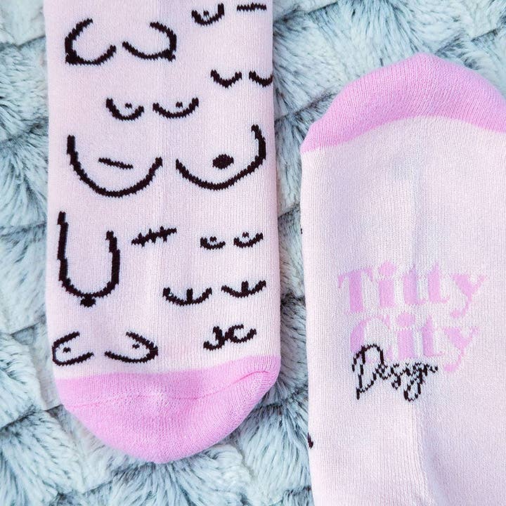 Titty City Design - Wholesale Socks - Women's - Pink Boob Socks