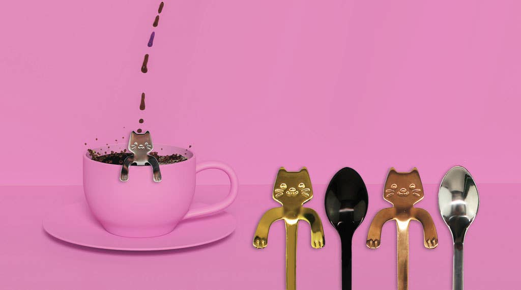 MAGS - Wholesale Table Spoon (Cutlery) - Kitten coffee spoon set of 4