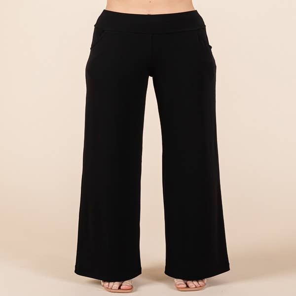 Stacked Pants Women Solid High Waist Drawstring Bottom Flare