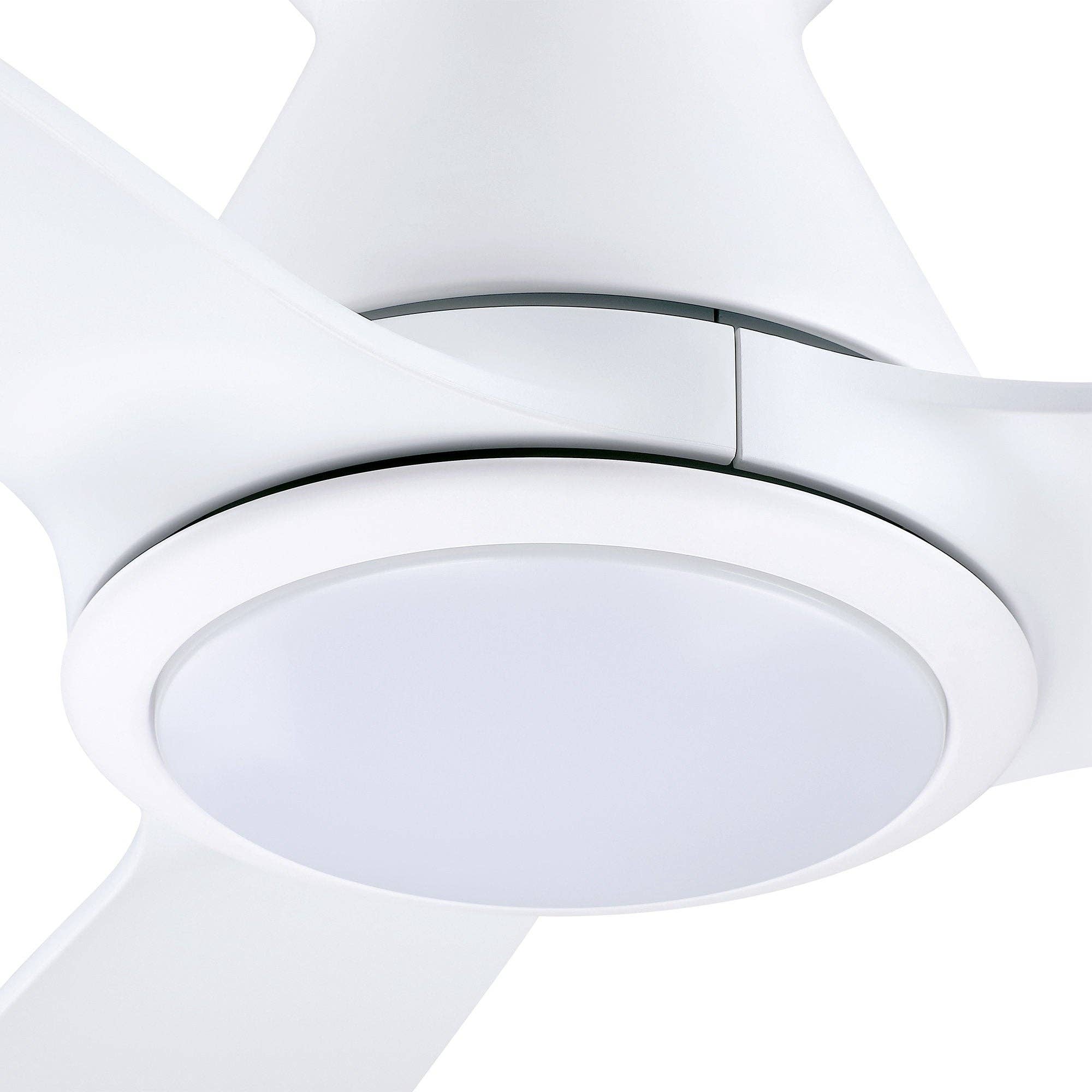 Brio Lighting - Wholesale Ceiling Fan - Royal Gust Modern 52" White Flush Mount  LED Ceiling Fan5