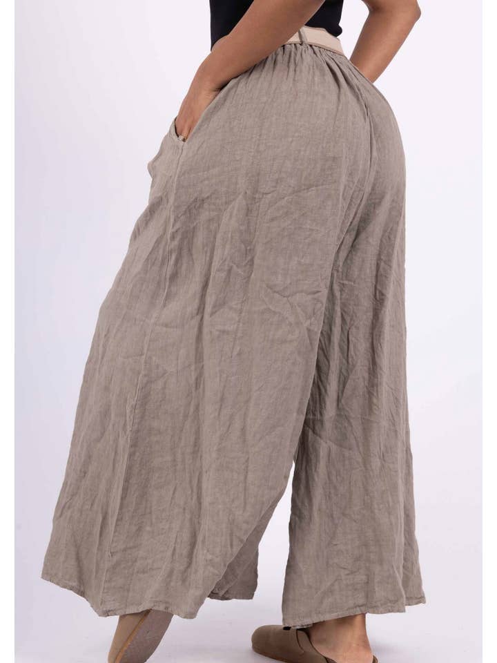 LINEN & COTTON HOUSE - Wholesale Pants - Women's - 22503 100% LINEN TROUSERS WITH BELT AND POCKETS32