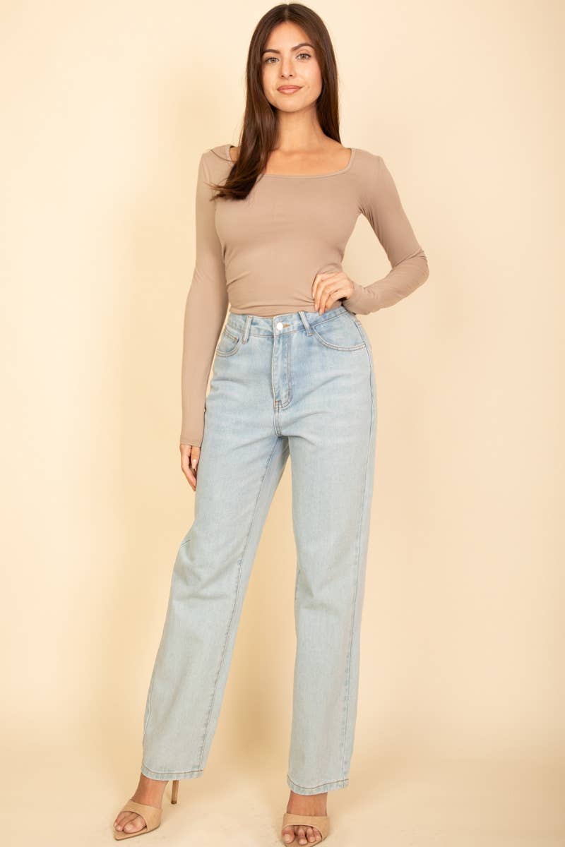 CAPELLA APPAREL - Wholesale Knit Top - Women's - Square Neck Long Sleeve Top19