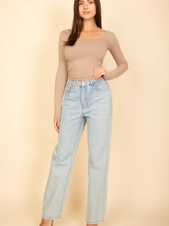 CAPELLA APPAREL - Wholesale Knit Top - Women's - Square Neck Long Sleeve Top19