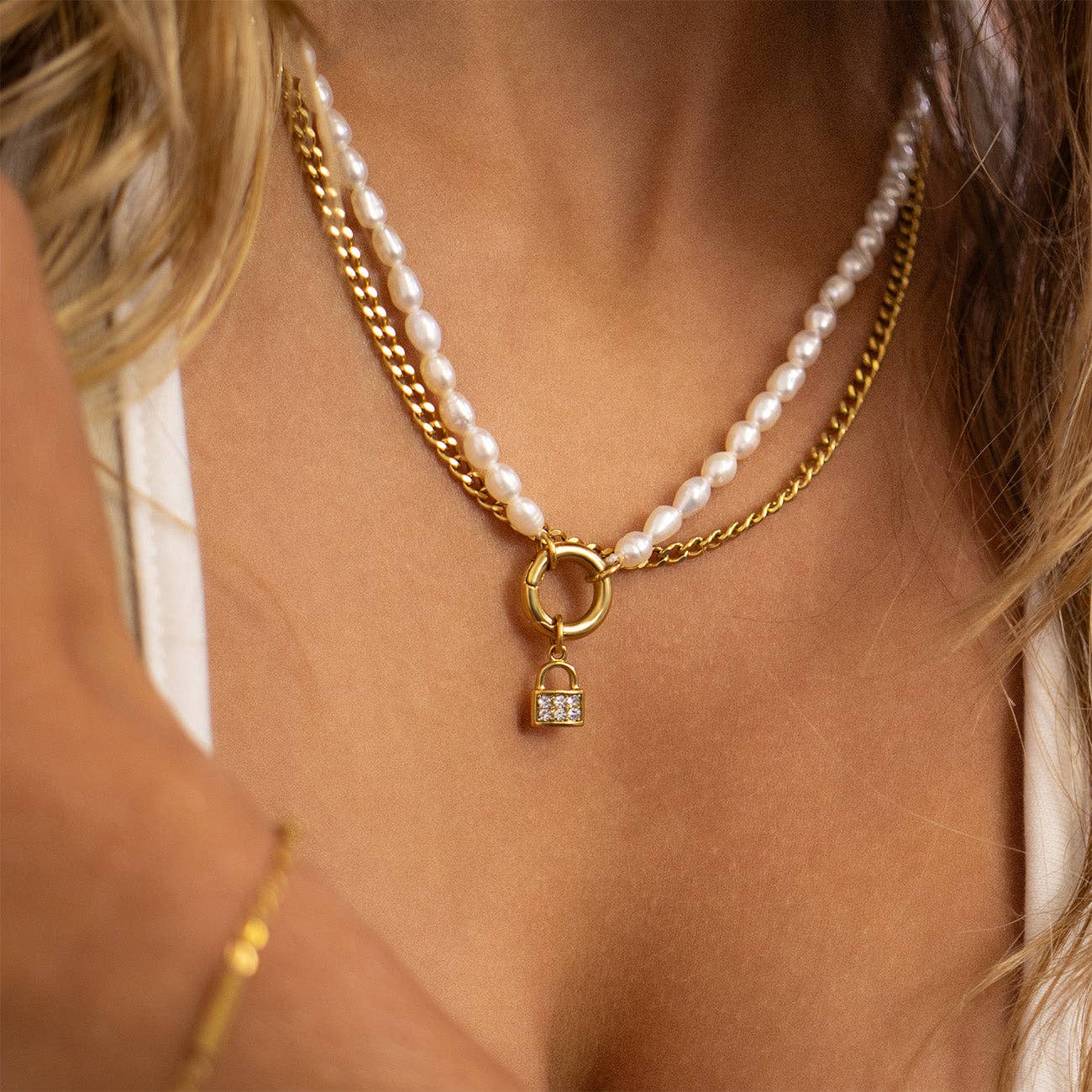 WJW - Wholesale Pendant/Charm Necklace - Stainless Steel Freshwater Pearl Charm Holder Necklace3