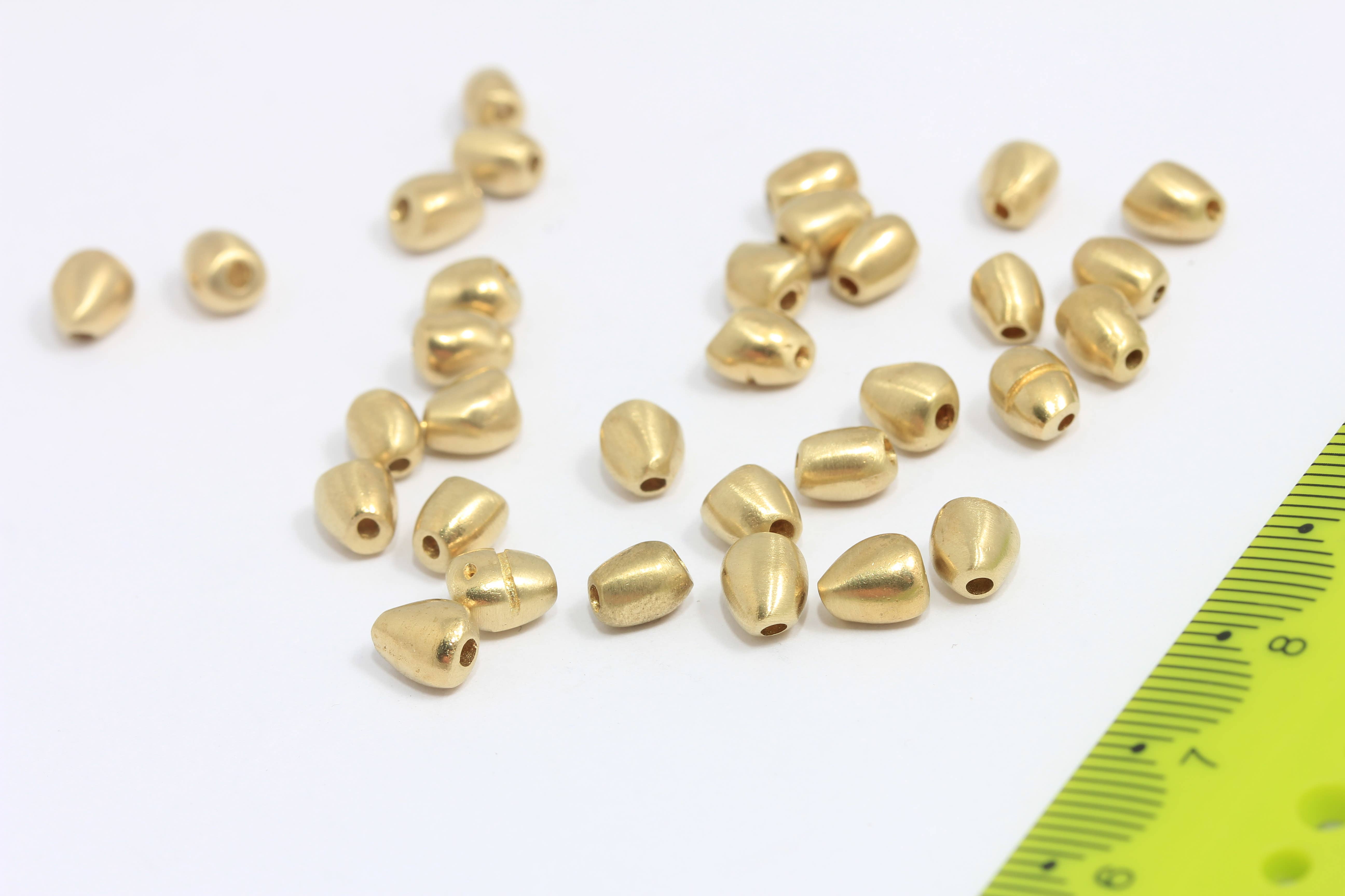 QueenJewelryM - Wholesale Beads - 4x6mm Raw Brass Irregular Shaped Potato Beads, MTE7010