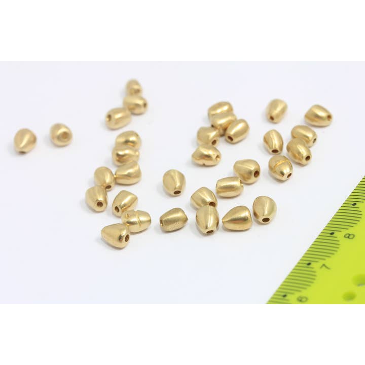 QueenJewelryM - Wholesale Beads - 4x6mm Raw Brass Irregular Shaped Potato Beads, MTE701