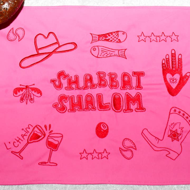 Nice Jewish Girl Doodles - Wholesale Dinner & Cloth Napkin - Contemporary Embroidered Challah Cover5