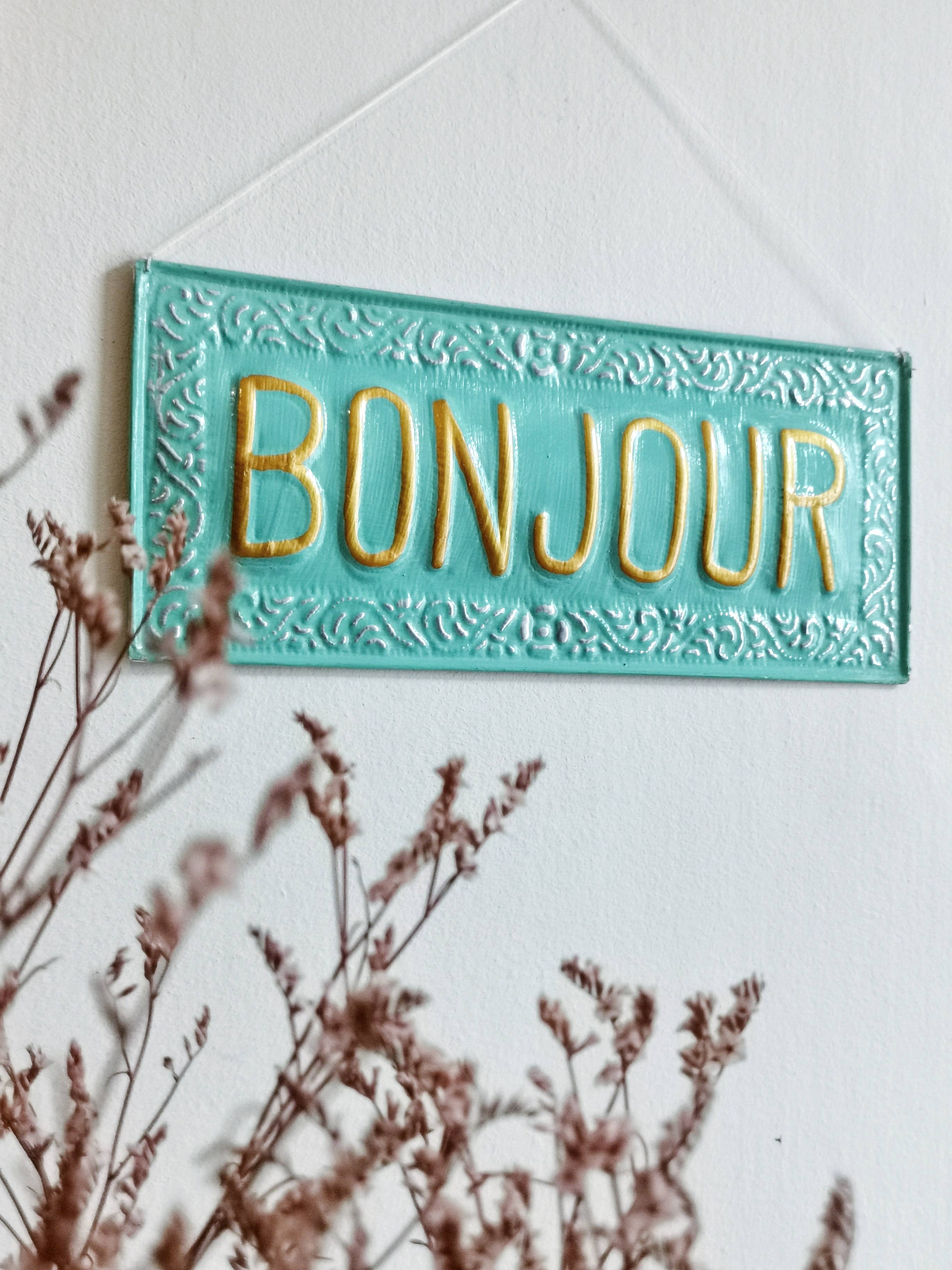Nayda Diaries - Wholesale Sign - BONJOUR metal decorative plate1