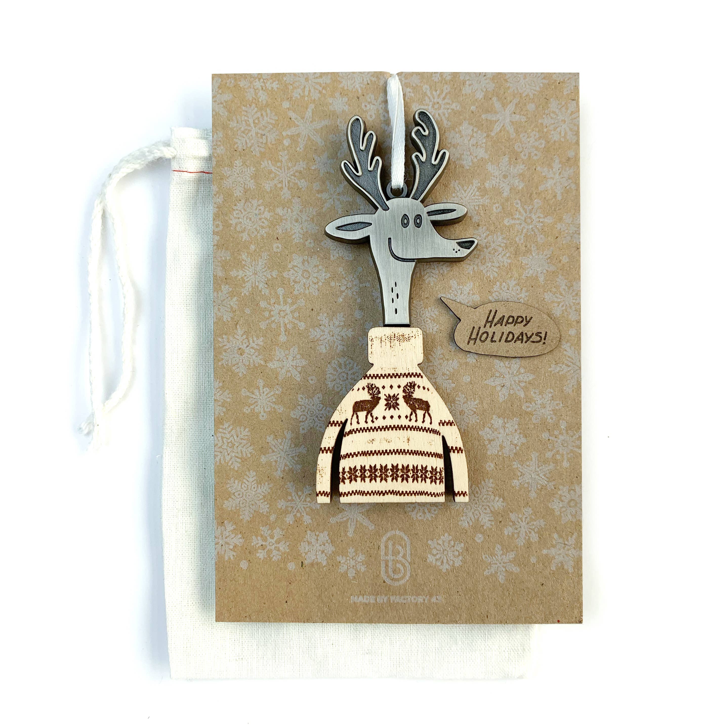 Factory 43 - Wholesale Ornament - Ornament - Reindeer Sweater2