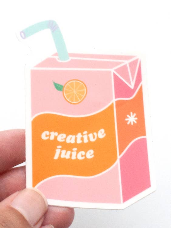Creative Juice Box Waterproof Vinyl Die-cut Sticker for wholesale by Graphic Anthology Greeting Cards