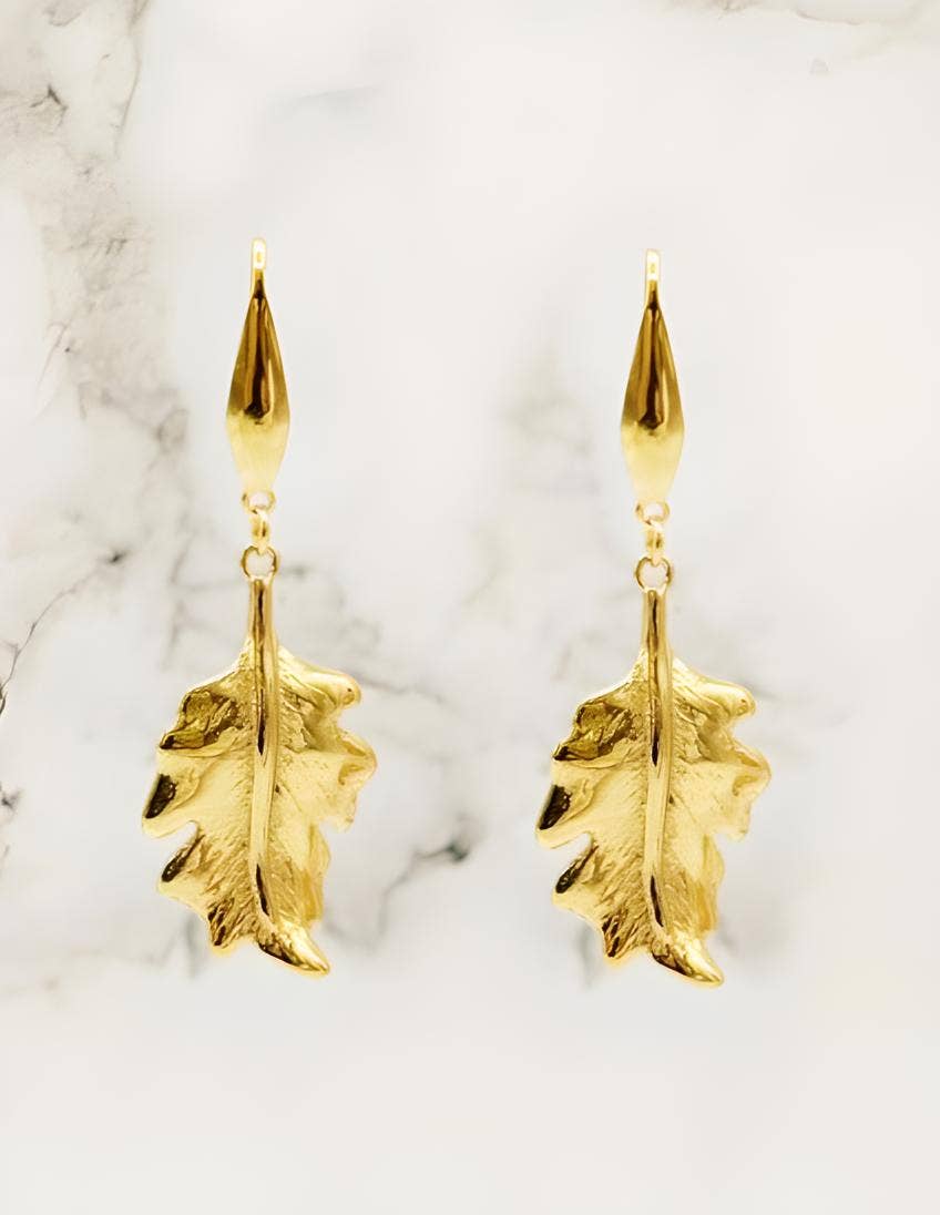 Wild & Free - Wholesale Dangle Earrings - Pendientes de hoja de acero inoxidable1