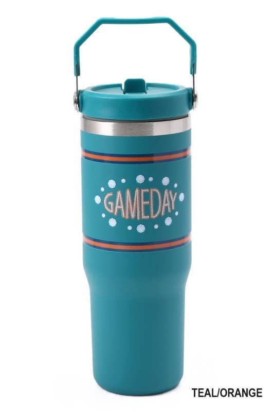Vanilla Monkey - Wholesale Insulated Mug/Tumbler - Game Day 30oz Stainless Steel Flip Straw Tumbler5