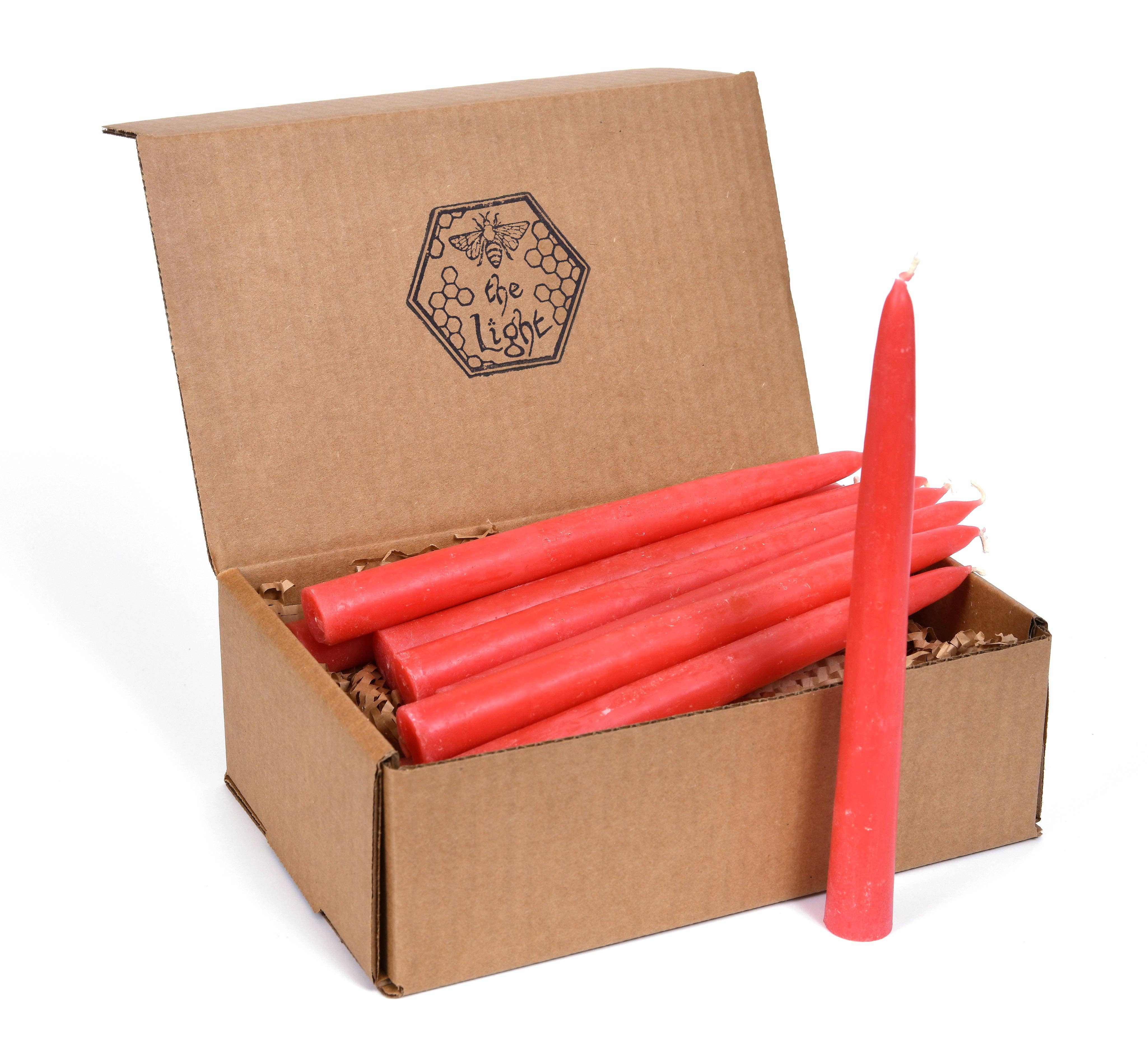 BeeTheLight - Vente Bougies/bougeoirs coniques - Bougie en cire d’abeille pure 100 % style effilé trempée 21,3 cm x 2,2 cm, à l’unité25